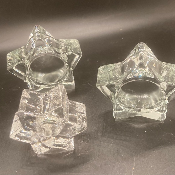 Glass/crystal clear star tea light candleholders 1/2’t w/1 tapper candleholder - Picture 14 of 14